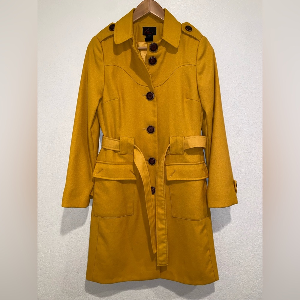 Mustard Yellow Women's Trench Coat